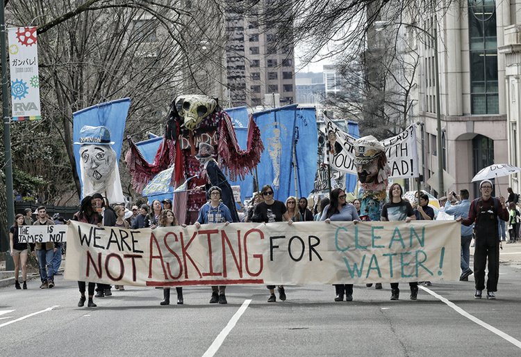 Activists protest rally Local Communities Rally for Environmental Protection